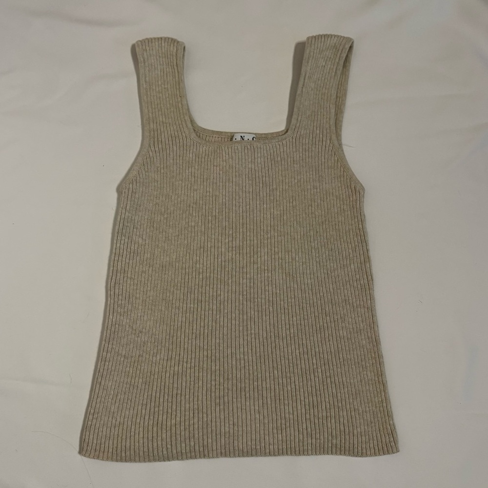 INC International Concepts Vintage 90’s Tan Ribbed Tank Top